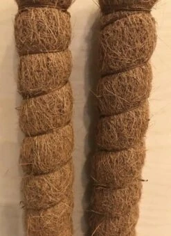 3ft Tall - Plant Climbing Pole, Moss Pole, Coco Coir Pole, Totem Pole, Ning's Creations, Made In USA! -Green Aura Close Up 1