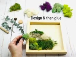 DIY Moss Wall Art Kit, Make Your Own Moss Art, Preserved Moss Art -Green Aura big5